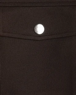 Brown Pique Double Pocket Overshirt