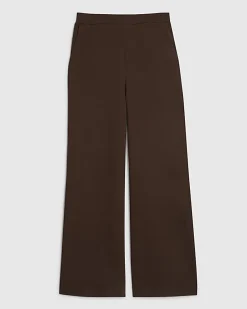 Brown Ponte Wide Leg Trousers