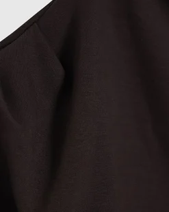 Brown Premium Short Sleeve Gathered Side Top