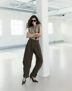 Brown RI Studio Drapey Barrel Trousers