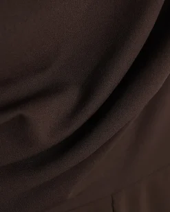 Brown Short Sleeve Asymmetric Drape Jumpsuit