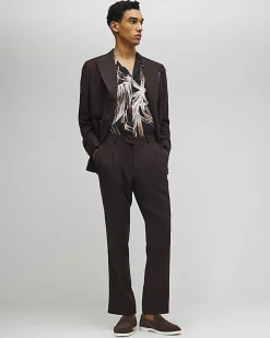 Brown Sim Fit Linen Blend Suit Jacket