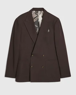 Brown Sim Fit Linen Blend Suit Jacket