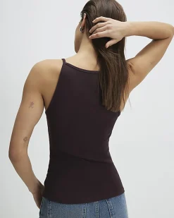 Brown Sleeveless Cotton Tank Top