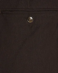 Brown Slim Fit Linen Blend Suit Trousers