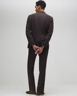 Brown Slim Fit Linen Blend Suit Trousers