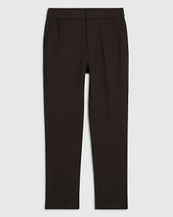 Brown Slim Fit Stretch Textured Trousers