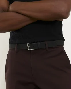 Brown Slim Stretch Chino Short with Belt
