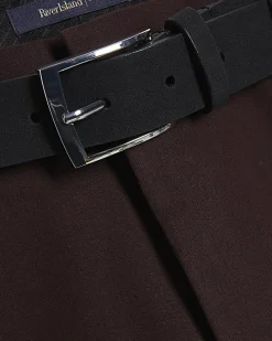 Brown Slim Stretch Chino Short with Belt