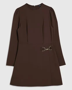 Brown Snaffle Detail Mini Dress