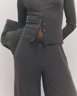 Brown Soft Touch Wide Leg Trousers