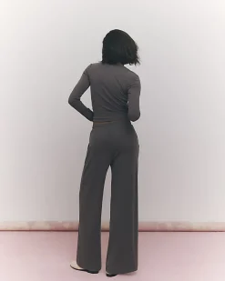 Brown Soft Touch Wide Leg Trousers