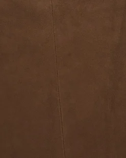 Brown Suede Midi Wrap Skirt