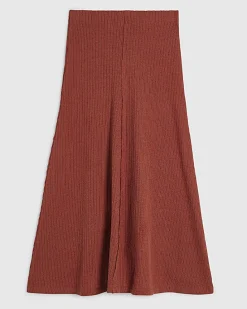 Brown Textured Full Skirt