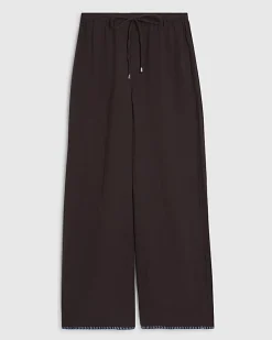 Brown Whipstitch Drawstring Trousers
