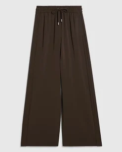 Brown Wide Leg Tailored Joggers