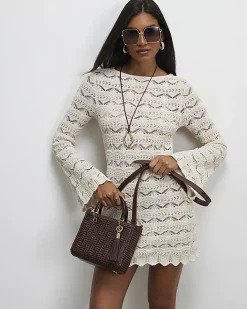 Brown Woven Mini Tote Bag