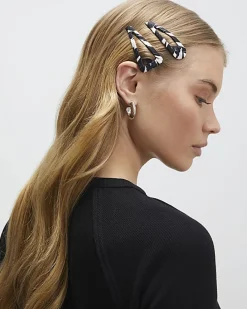 Brown Zebra Print Hair Clips