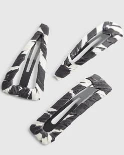 Brown Zebra Print Hair Clips