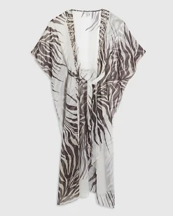 Cream Animal Print Kimono