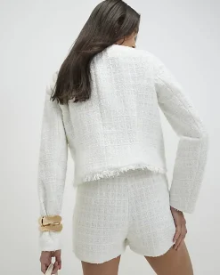 Cream Boucle Wrap Skort