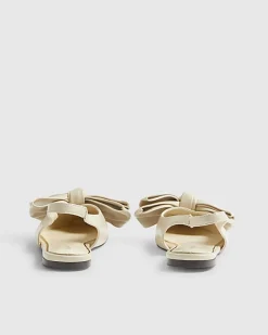 Cream Bow Slingback Flats