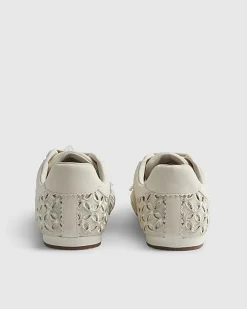 Cream Broderie Charm Trainers