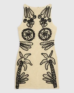 Cream Cornelli Knit Mini Dress