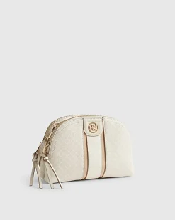 Cream Curved Top Cross Body Bag