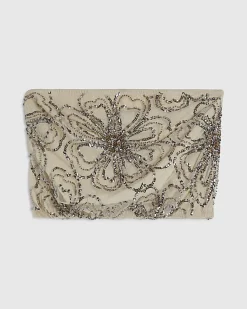 Cream Embellished Bandeau Beach Cami Top