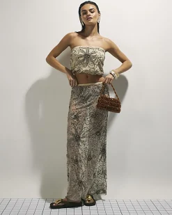 Cream Embellished Bandeau Beach Cami Top