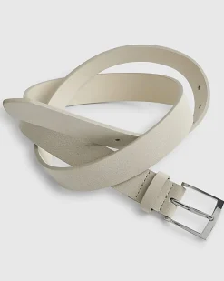 Cream Faux Suede Belt