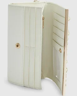 Cream Floral Applique Purse