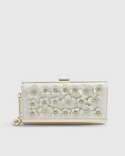 Cream Floral Applique Purse