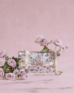 Cream Floral Panelled Shoulder Bag