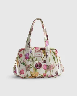 Cream Floral Print Holdall Bag
