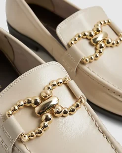Cream Gold Trim Loafers