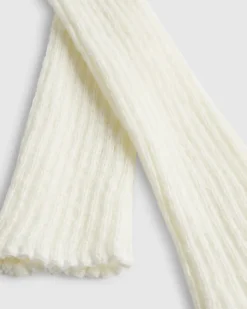 Cream Knitted Ribbed Leg Warmers