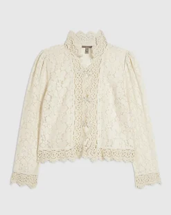 Cream Lace Detail Drummer Jacket