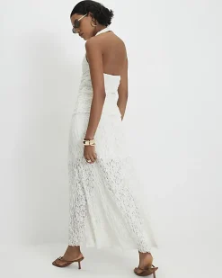 Cream Lace Maxi Skirt