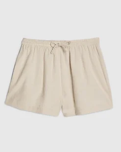 Cream Linen Blend Shorts