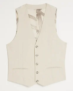 Cream Linen Blend Waistcoat