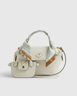 Cream Mini Flap Cross Body Bag