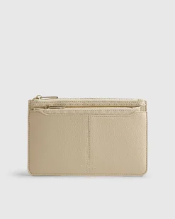 Cream Monogram Print Travel Wallet