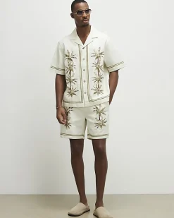 Cream Palm Tree Shorts
