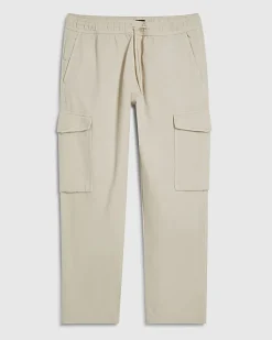 Cream Regular Fit Cargo Trousers