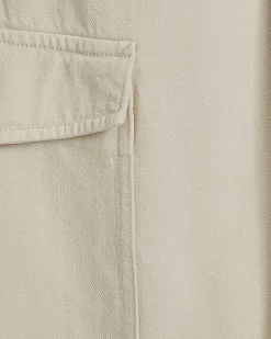 Cream Regular Fit Cargo Trousers