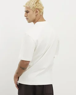 Cream Regular Fit Crew Neck T-Shirt