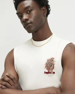 Cream Regular Fit Sapporo Tank Top