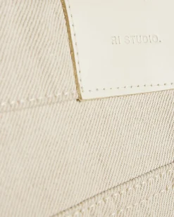 Cream RI Studio Loose Fit Twist Jeans